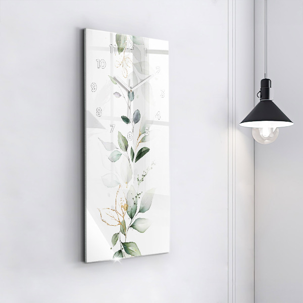 Horloge murale verticale 'Feuilles d''abstraction'