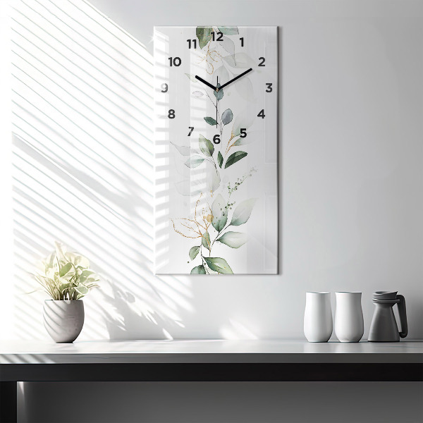 Horloge murale verticale 'Feuilles d''abstraction'