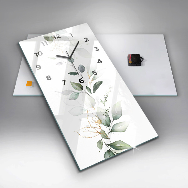 Horloge murale verticale 'Feuilles d''abstraction'