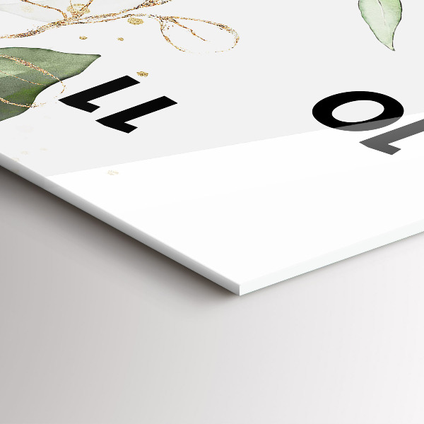 Horloge murale verticale 'Feuilles d''abstraction'