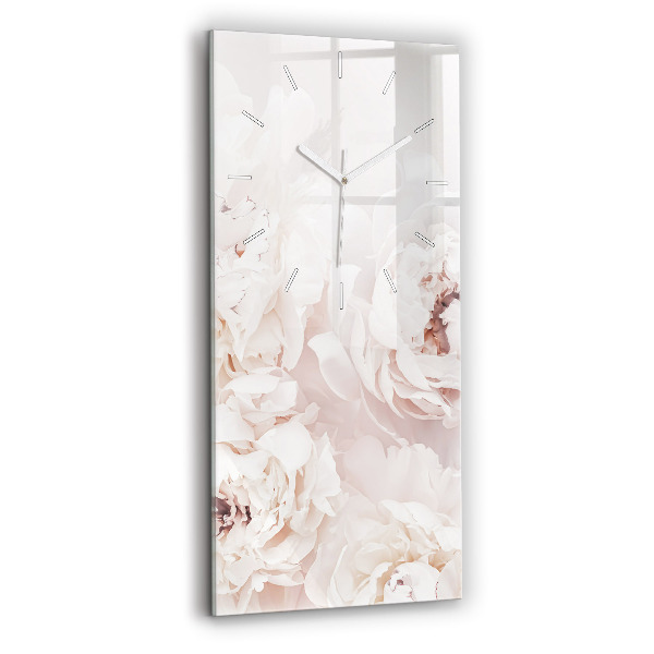 Horloge murale verticale Fleurs de pivoine
