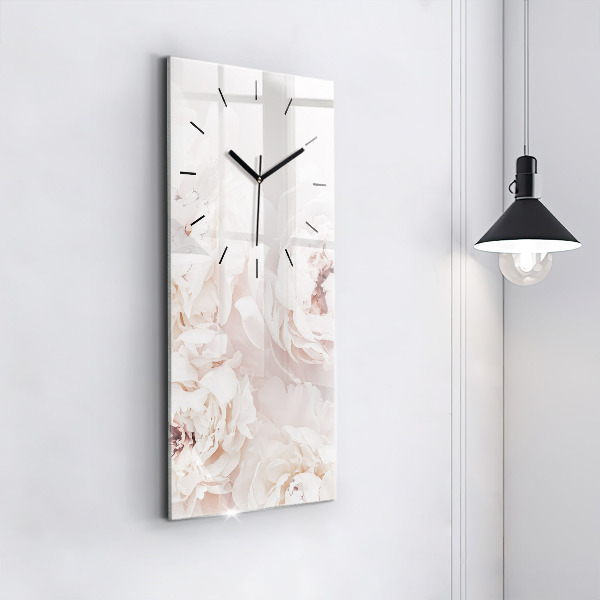 Horloge murale verticale Fleurs de pivoine