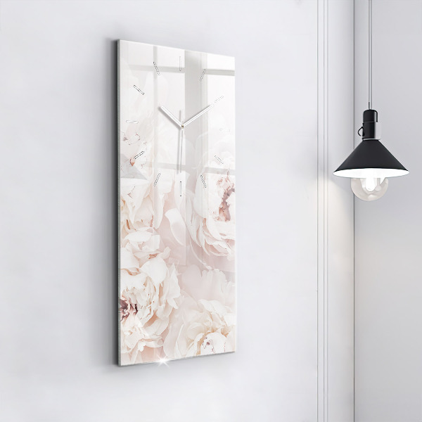 Horloge murale verticale Fleurs de pivoine