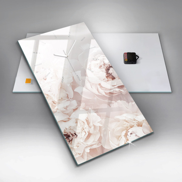 Horloge murale verticale Fleurs de pivoine