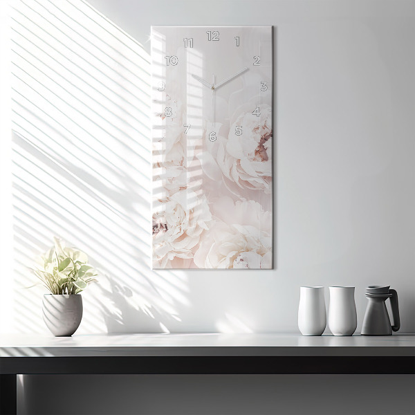 Horloge murale verticale Fleurs de pivoine