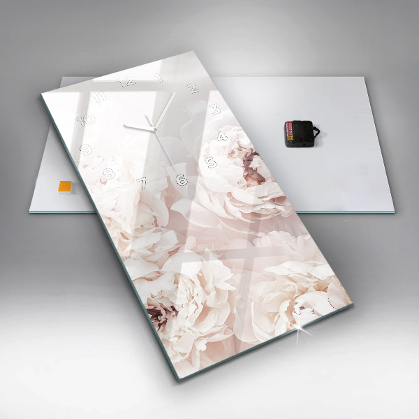 Horloge murale verticale Fleurs de pivoine