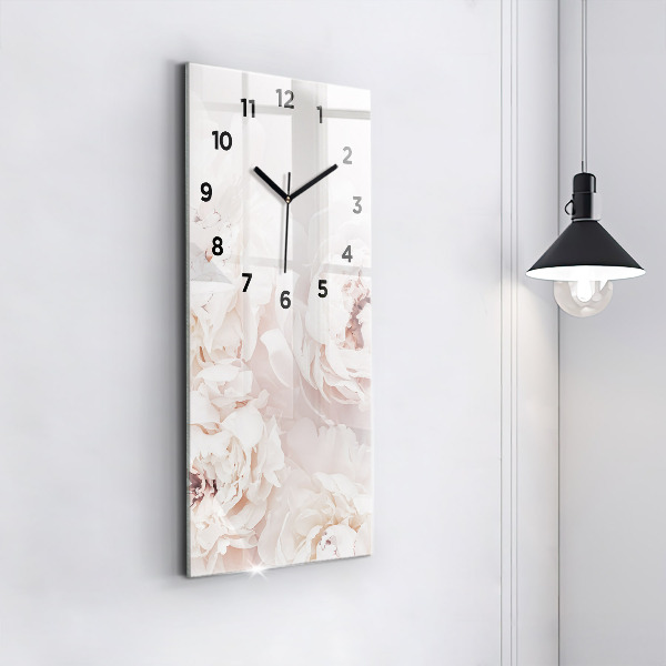 Horloge murale verticale Fleurs de pivoine