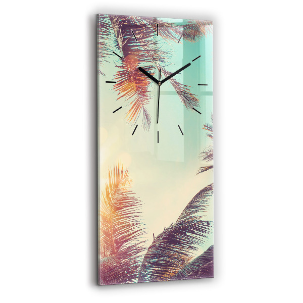 Horloge murale verticale Palmiers tropicaux