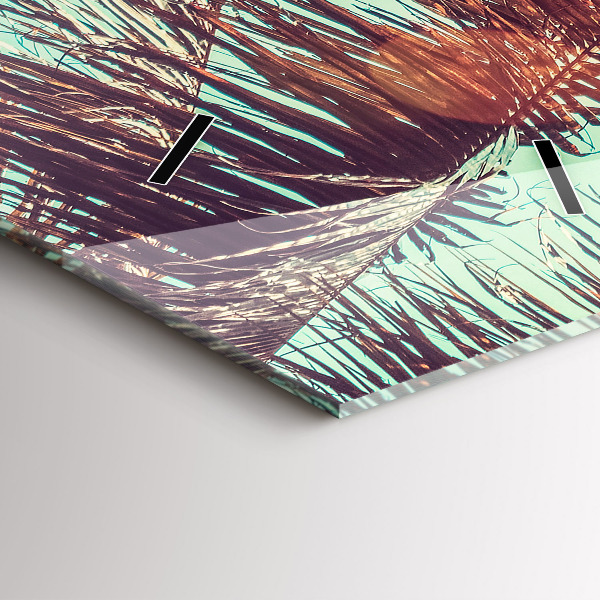 Horloge murale verticale Palmiers tropicaux
