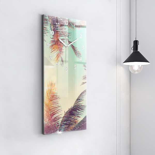 Horloge murale verticale Palmiers tropicaux