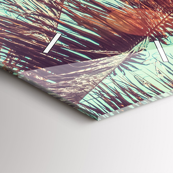 Horloge murale verticale Palmiers tropicaux