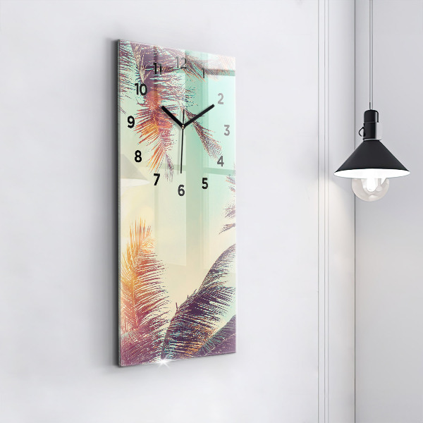 Horloge murale verticale Palmiers tropicaux