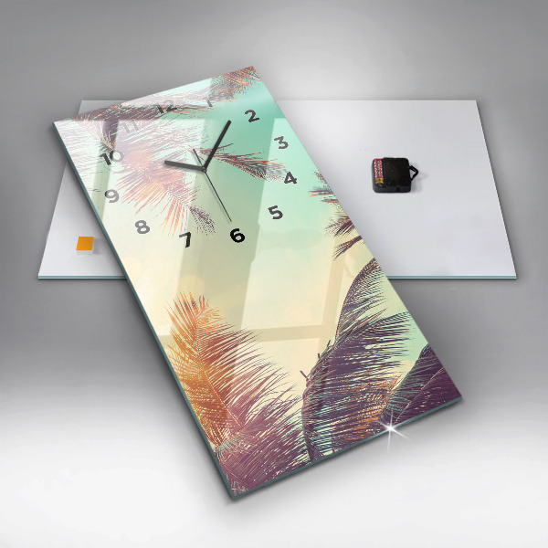Horloge murale verticale Palmiers tropicaux