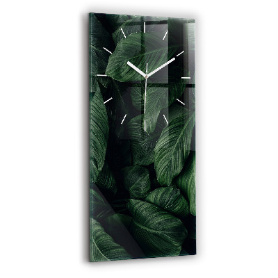 Horloge murale verticale Monstera tropical