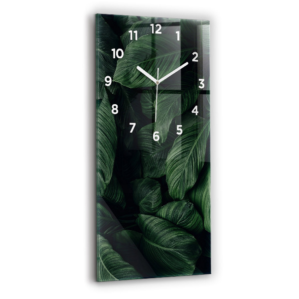 Horloge murale verticale Monstera tropical