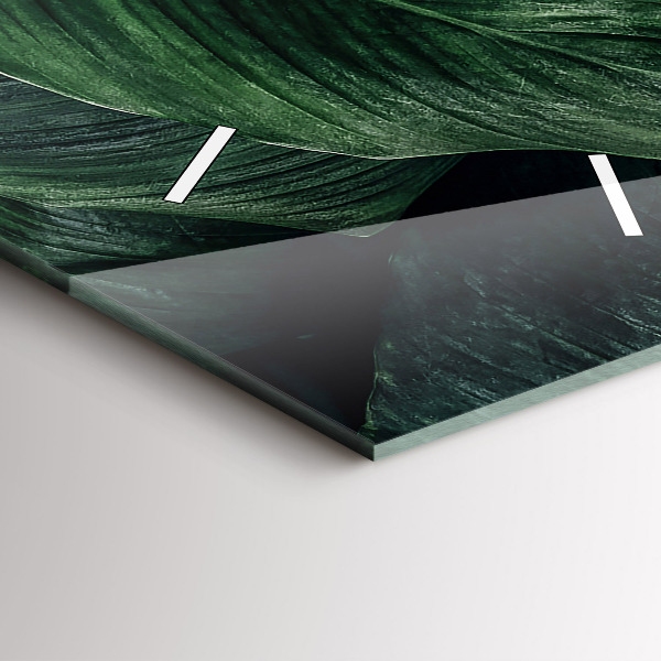 Horloge murale verticale Monstera tropical