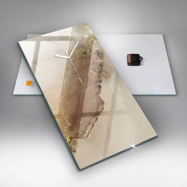 Horloge murale verticale Art moderne beige