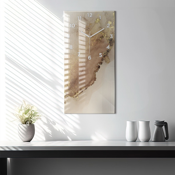 Horloge murale verticale Art moderne beige