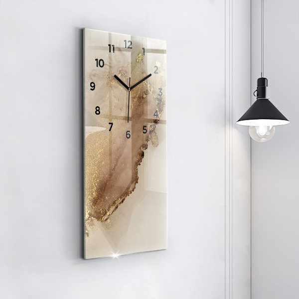 Horloge murale verticale Art moderne beige