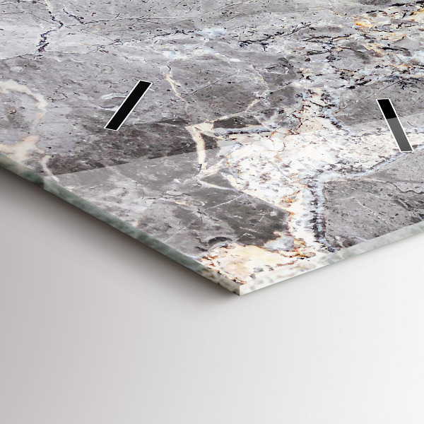 Horloge murale verticale Marbre granit gris