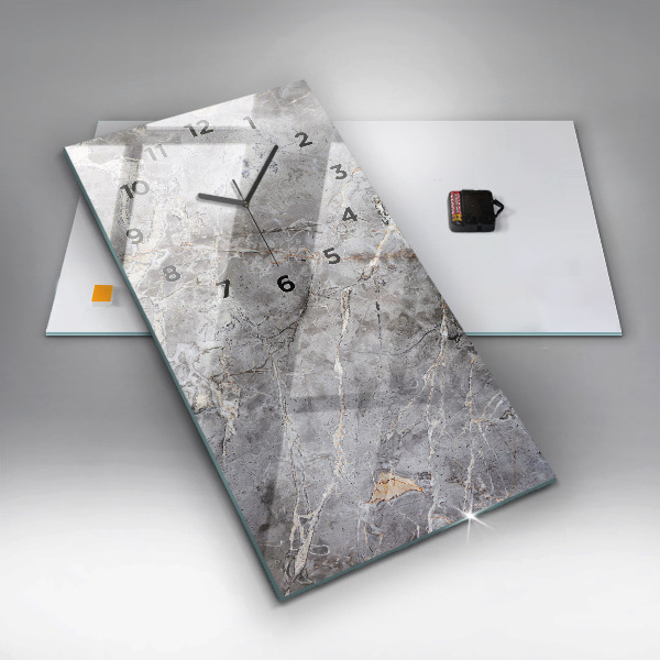 Horloge murale verticale Marbre granit gris