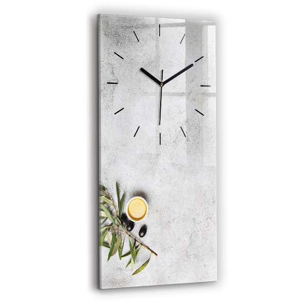 Horloge murale verticale Olives minimalistes