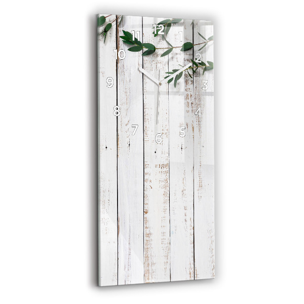 Horloge murale verticale Planches en bois clair
