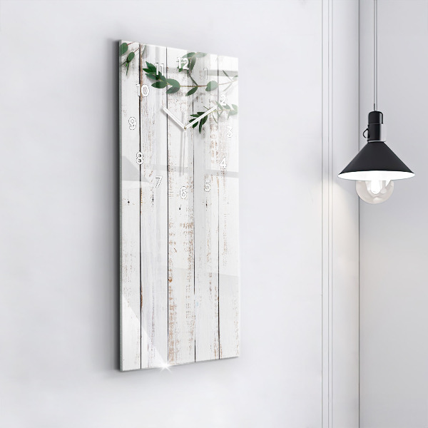 Horloge murale verticale Planches en bois clair
