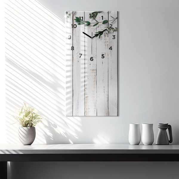 Horloge murale verticale Planches en bois clair