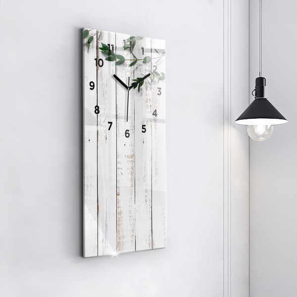 Horloge murale verticale Planches en bois clair