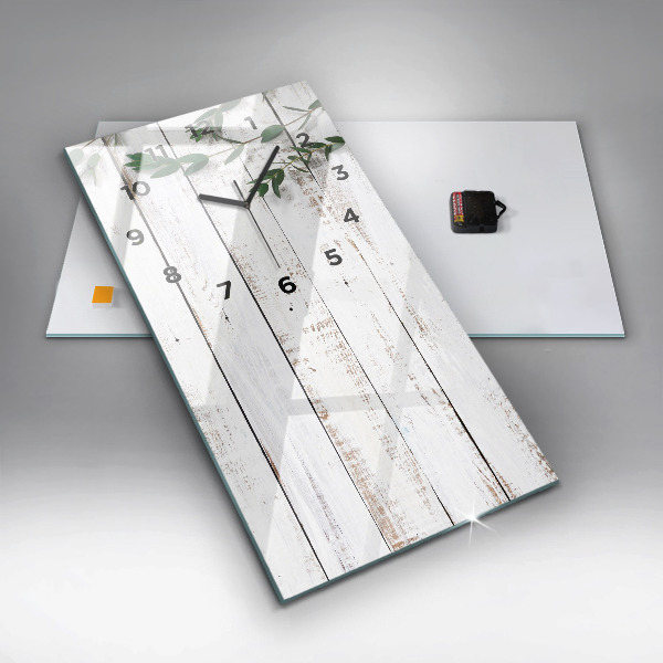 Horloge murale verticale Planches en bois clair