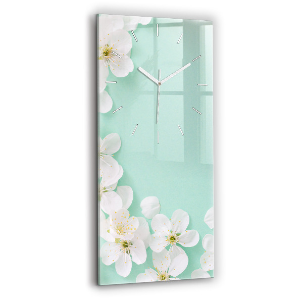 Horloge murale verticale Fleurs de pommier en fleurs