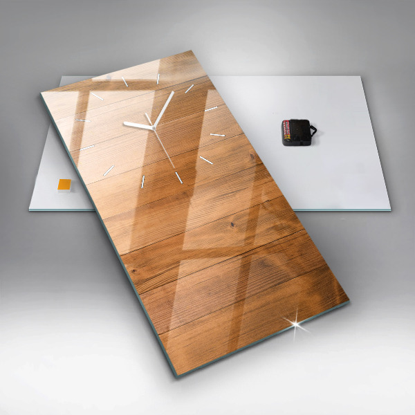 Horloge murale verticale planches de bois