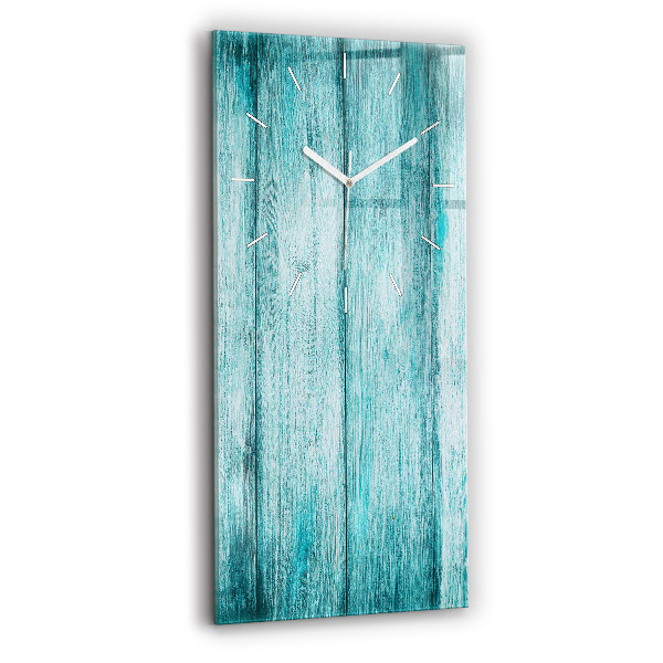 Horloge murale verticale Vieux bois bleu