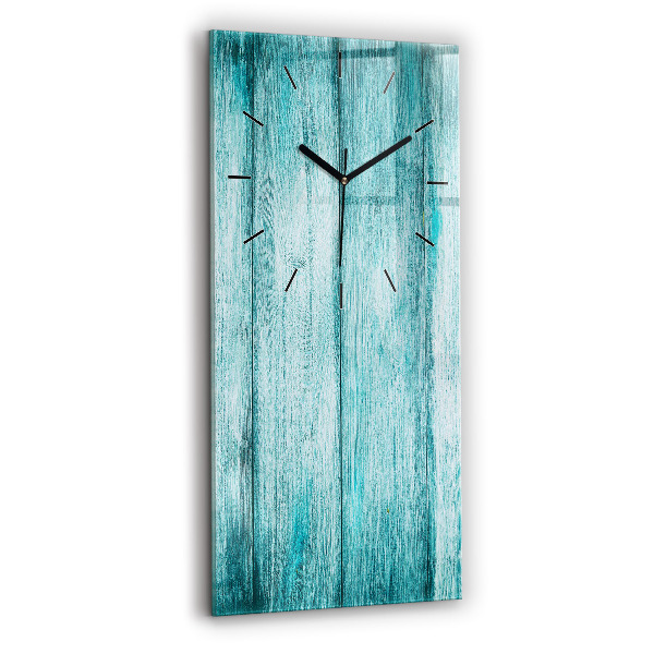 Horloge murale verticale Vieux bois bleu