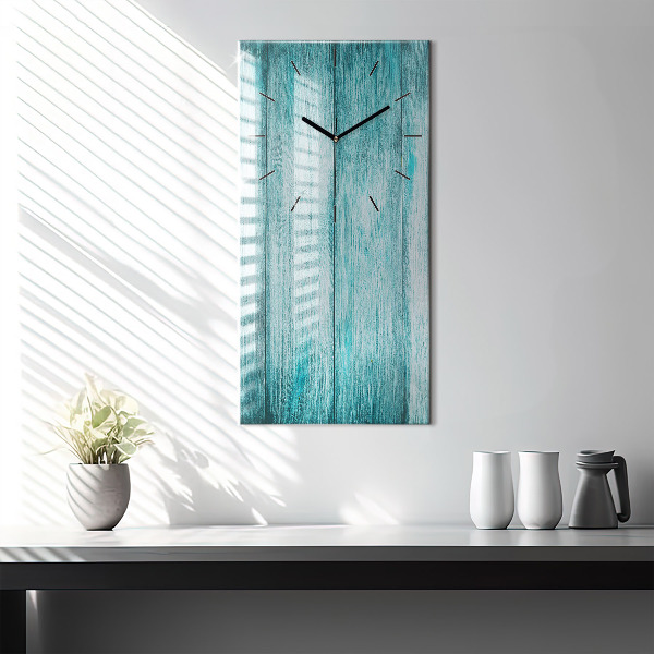 Horloge murale verticale Vieux bois bleu