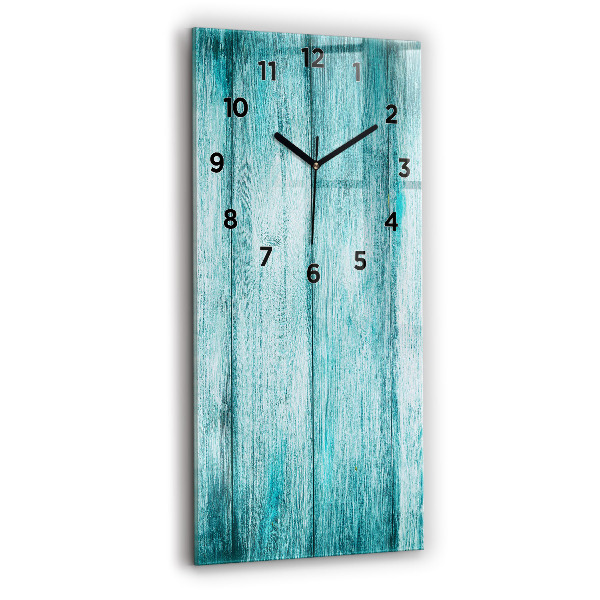 Horloge murale verticale Vieux bois bleu