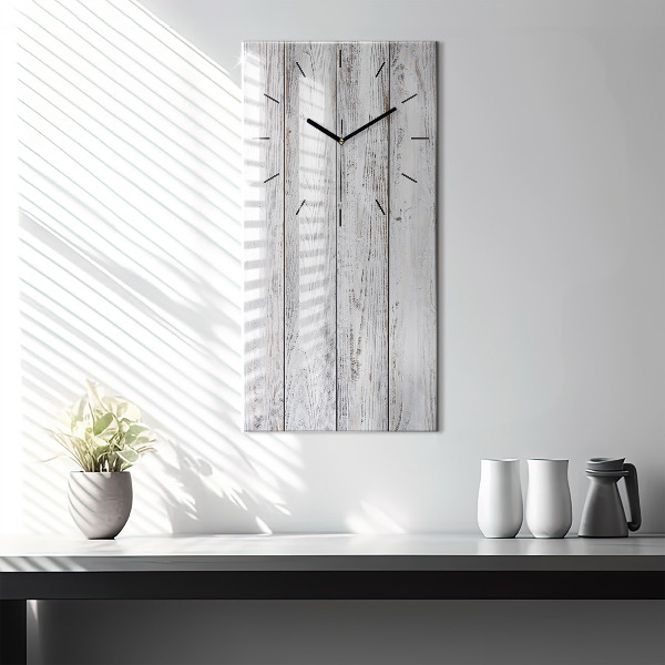 Horloge murale verticale planches peintes