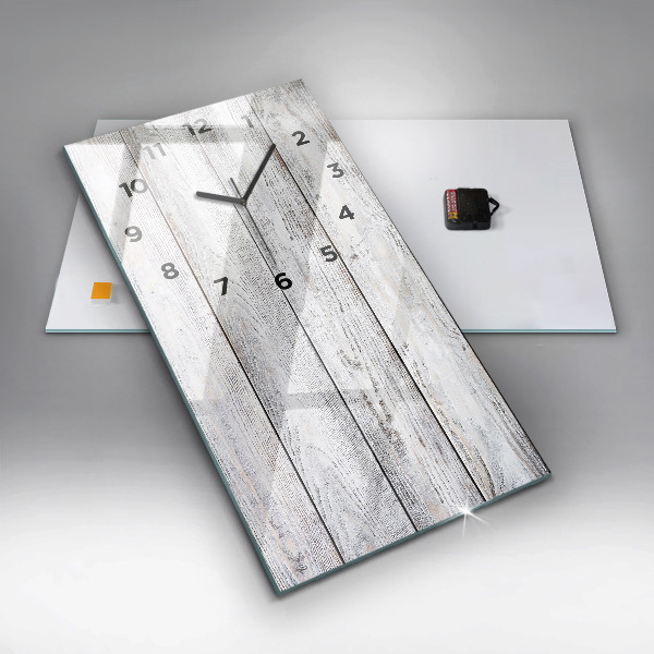 Horloge murale verticale planches peintes