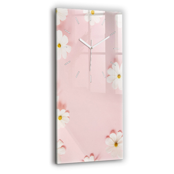 Horloge murale verticale Fleurs de marguerite