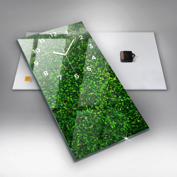 Horloge murale verticale feuilles de haie