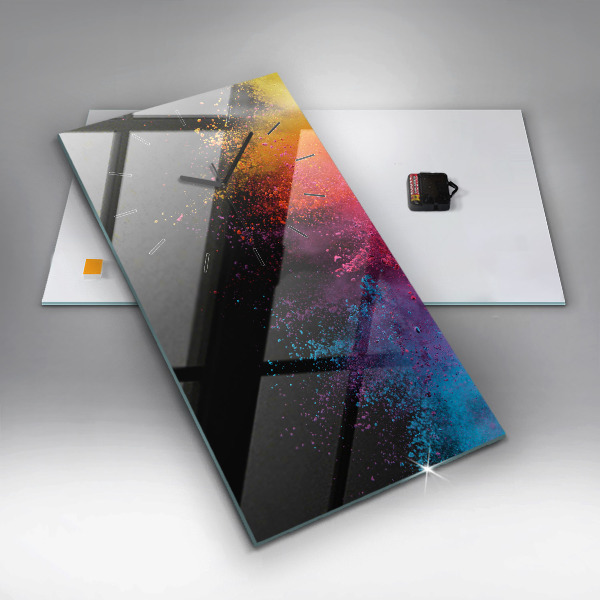 Horloge murale verticale Explosion de couleurs