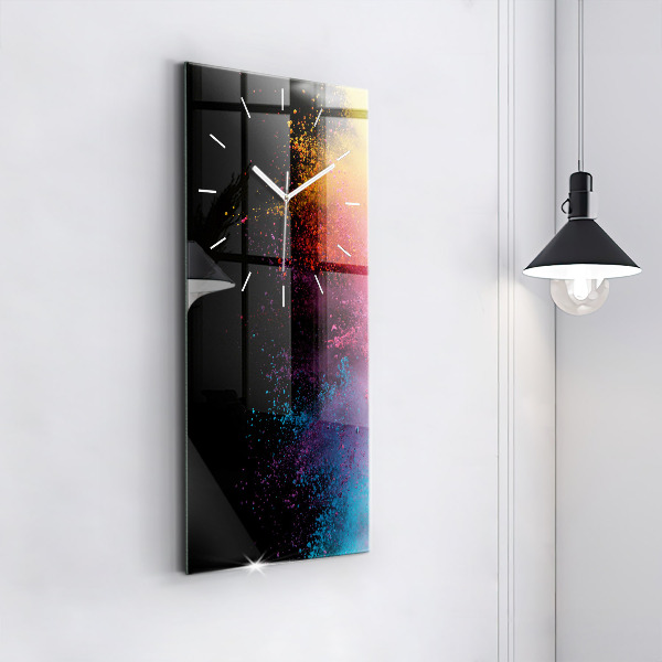 Horloge murale verticale Explosion de couleurs