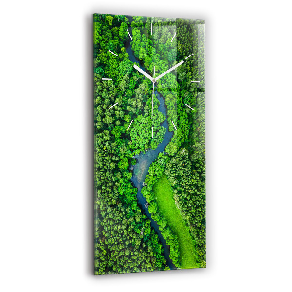 Horloge murale verticale Rivière dans la forêt