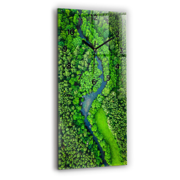 Horloge murale verticale Rivière dans la forêt