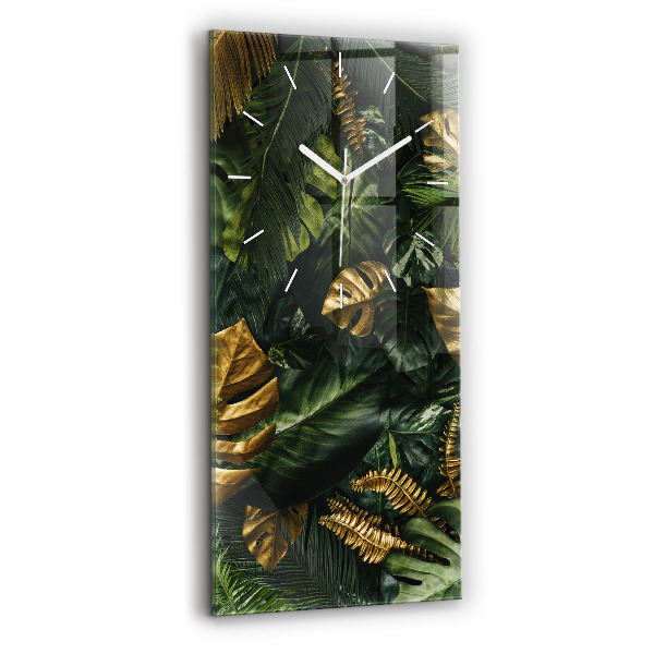 Horloge murale verticale Feuilles de la jungle