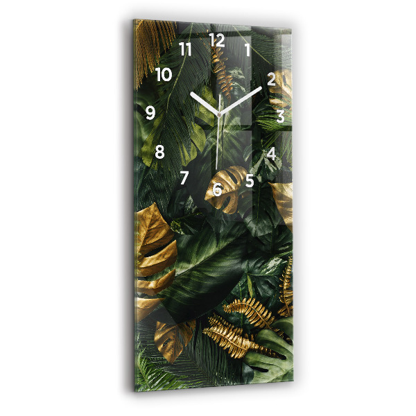 Horloge murale verticale Feuilles de la jungle