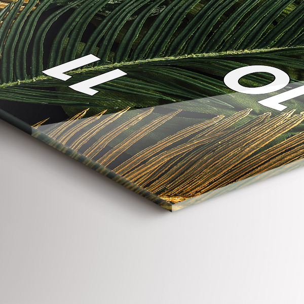 Horloge murale verticale Feuilles de la jungle