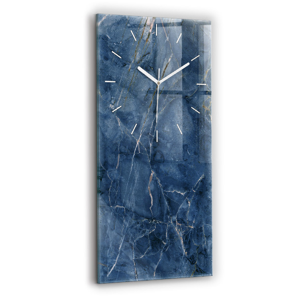 Horloge murale verticale Texture de marbre bleu