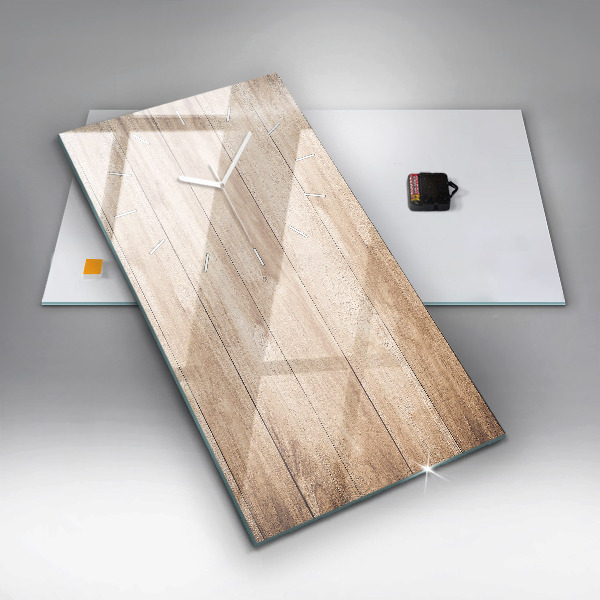 Horloge murale verticale Texture bois